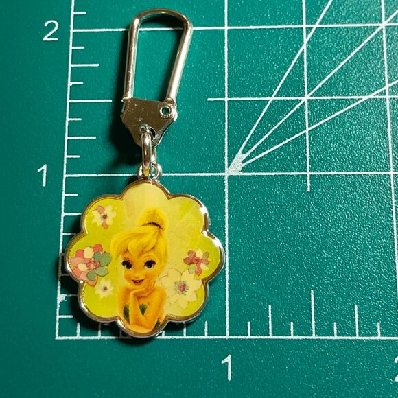 Vintage Disney Tinker Bell Fairy Tinkerbell Zipper Pull Bag Purse Charm Stamped - Picture 5 of 5